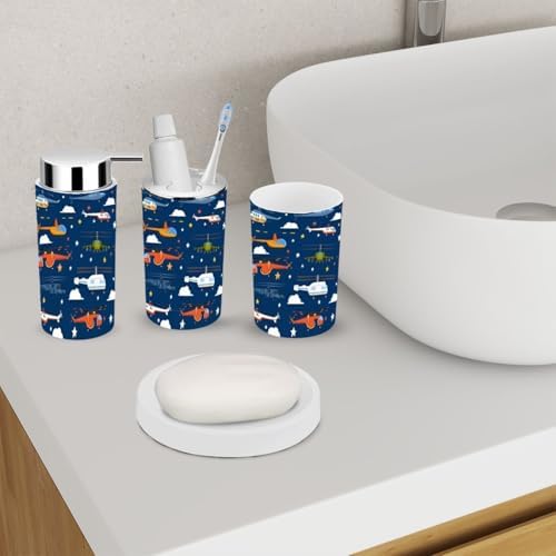 6 Piece Bathroom Accessory Set Cute Cartoon Design