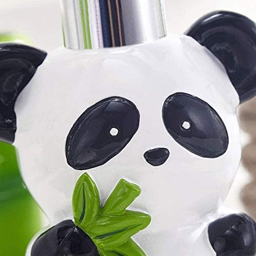 LFPSVC Soap Dispenser Set of 5 Panda Bamboo Bathroom Accessories