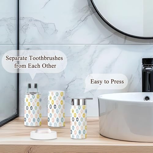 Bathroom Accessories Set 6 Pcs Pastel Gradient Decor