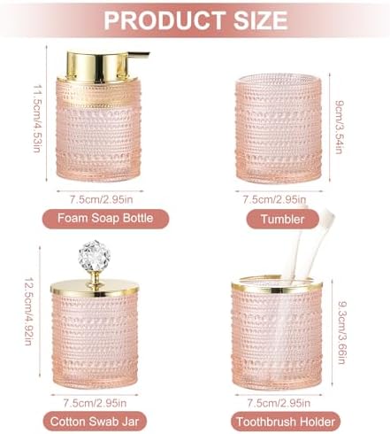 Perfect 4-Piece Glass Bathroom Accessory Set