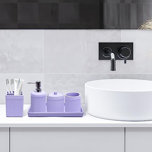5-Piece Resin Bathroom Set for Blissful Hygiene