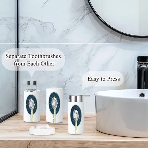 JBNJANKDAV 6-Piece Bathroom Set with Art Print Kids Accessories