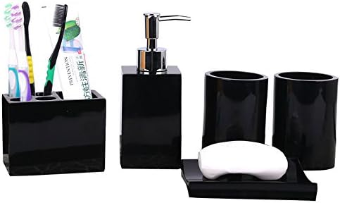 Modern Design Resin 5-Piece Bathroom Accessory Set