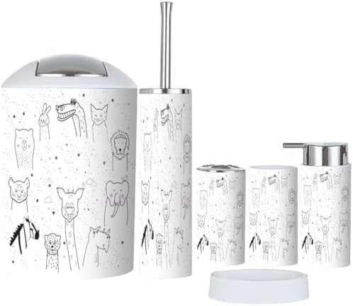 JBNJANKDAV Animal Cartoon Bathroom Accessories Set Durable Cute for Kids Adults