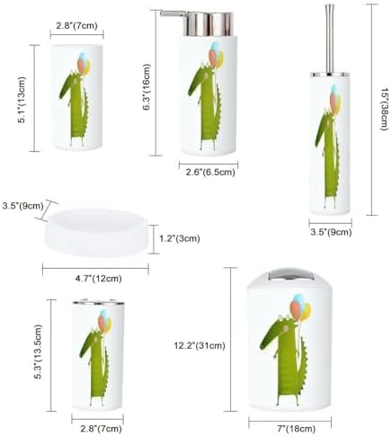 Bathroom Accessories Set 6 Pcs Crocodile Balloons Decor 1