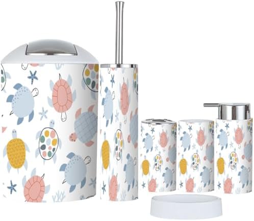 Scandinavian Style 6 Piece Bathroom Accessories Set