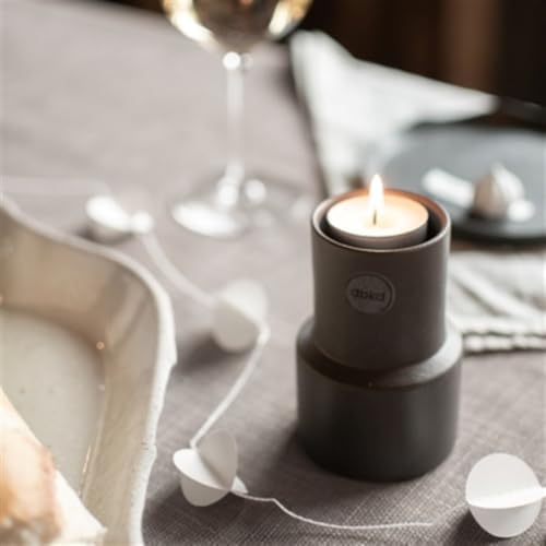 BIDK Home Ceramic Tea Light Holder 4 Inch Gray