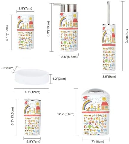 Bathroom Accessories Set 6 Pcs - Home Sweet Home Child