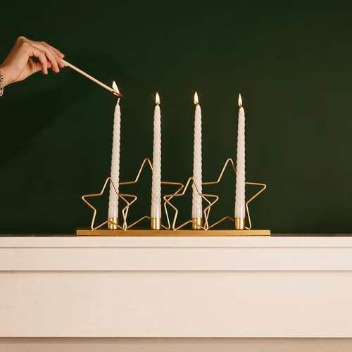 Gift for Home Durable Gold Star Candle Holder for Christmas