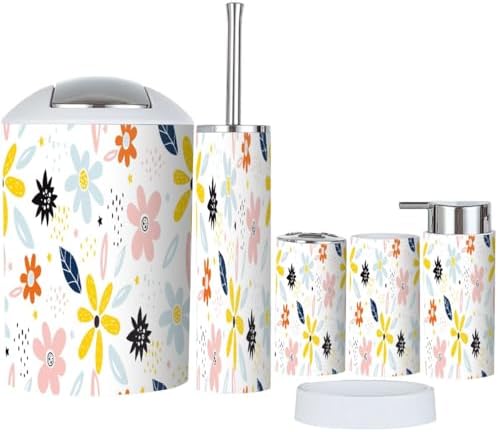Faeries Washroom Wonders 6-Piece Set Childish Patterns Fairy Flower Design