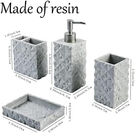Hymmah Bathroom Accessories Set 4 Pcs Resin