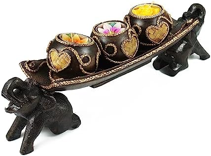 Thai Elephant Tray Candle Holder