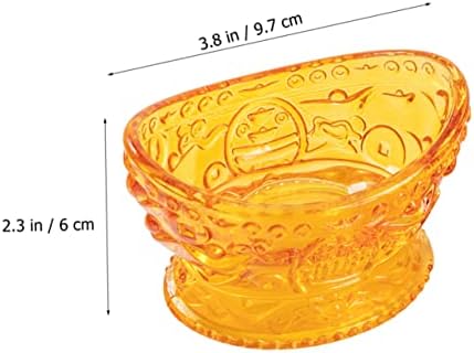DECO-PROFESSIONAL 7-Ounce ingot-shaped glass candle holder