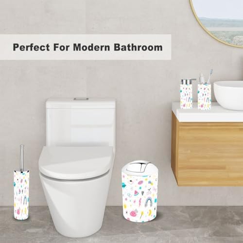 Magic Summer Striped Kids Bathroom Accessory Set