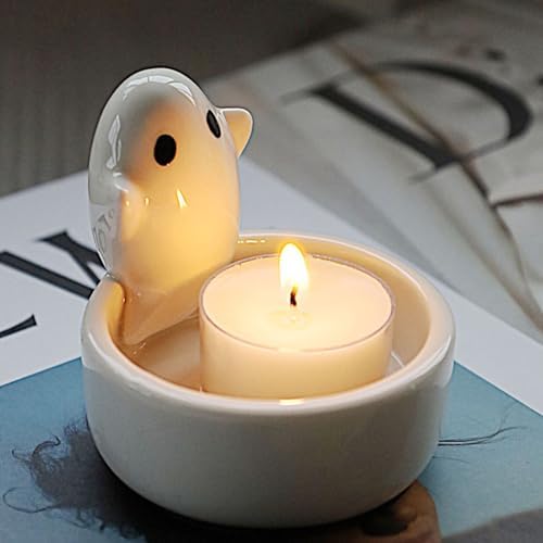 Festive Cat Candle Holder with Handmade Resin figurine