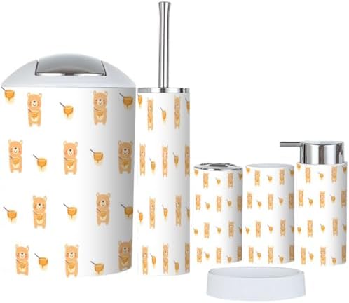 Cute Bear Bathroom Accessory Set for Kids and Adults