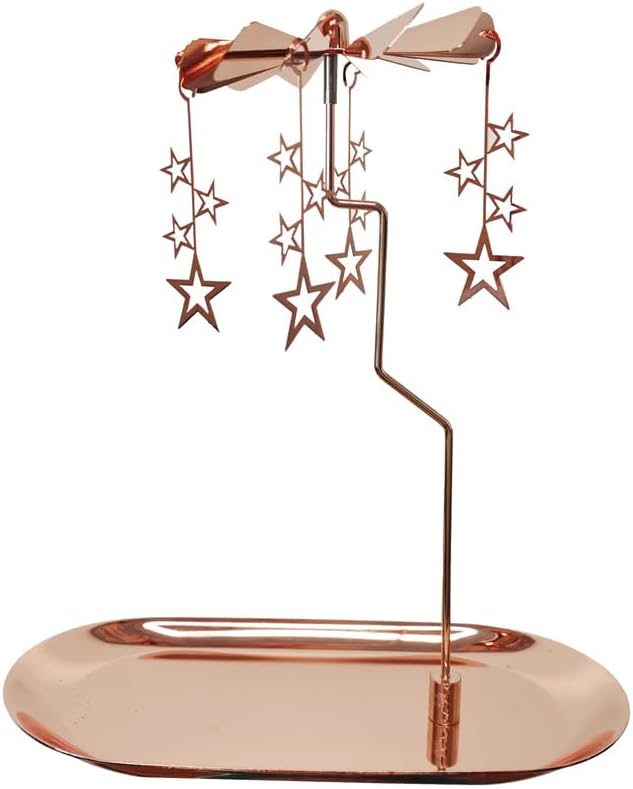 Rotary Candle Holder with Rosegold Star Tray