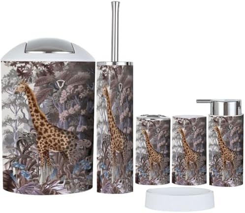 JBNJANKDAV 6-Piece Jungle Bathroom Accessories Set