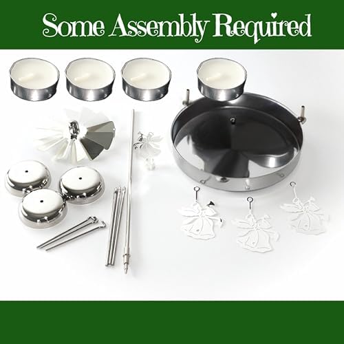 BANBERRY DESIGNS Tealight Candle Spinner with Bell Chimes - Scandinavian Style