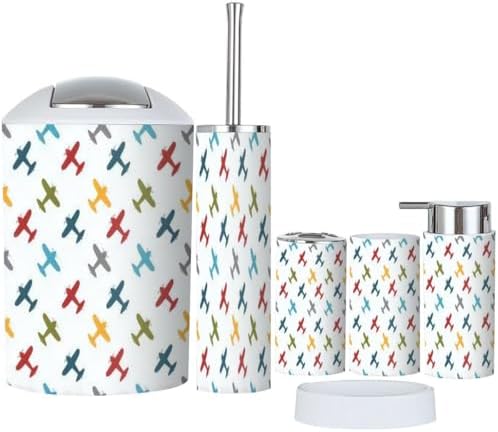 6-Piece Bathroom Organizer Kit Compact Durable Set for Toiletries