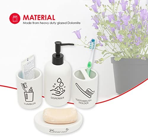 Home Basics Hygiene 4-Piece Dolomite Bath Set