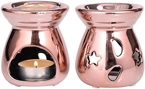 MyGift 2-Piece Aromatherapy Candle Holder Set with Modern Design