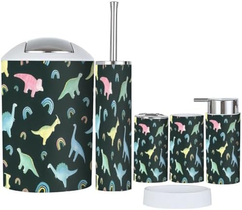 Rainbow 6-Piece Durable Set for Kids Makes Bathroom Organization Easy