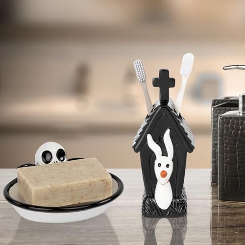 Jay Franco Halloween Bath Accessories Toothbrush Soap Holder Set