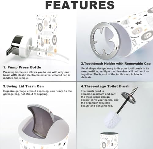 Scandinavian Style 6 Pcs Bathroom Accessories Set