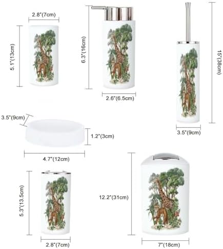 Jungle Animals Bathroom Accessories Set 6 Pcs
