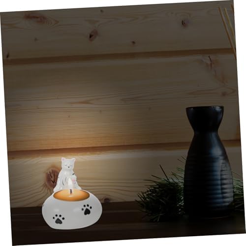 Unique Ceramic Cat Tea Light Candle Holder