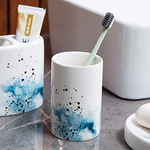 BASDHE Ceramic 4-Piece Bathroom Accessory Set