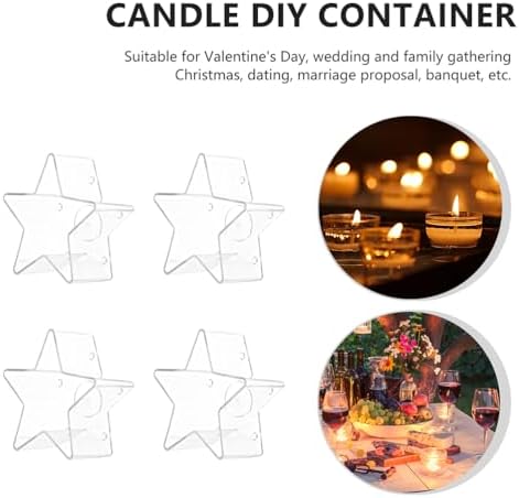 IMIKEYA Star-Shaped Candleholder Set Christmas-Themed Clear Plastic