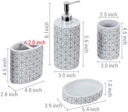 MyGift Modern Geometric Design Set for the Bathroom