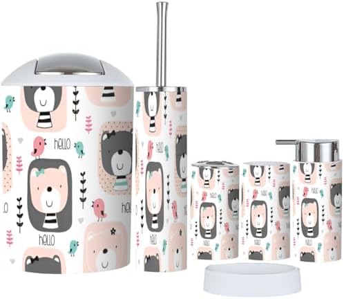 Bathroom Accessories Set 6 Pcs Modern Style