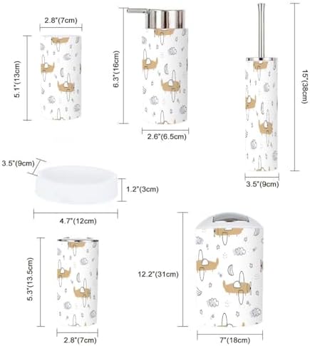 XNGJEMVWXO Sky Seamless 6-Piece Bathroom Set for Kids