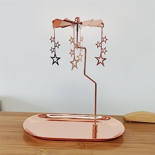 Rotary Candle Holder with Rosegold Star Tray