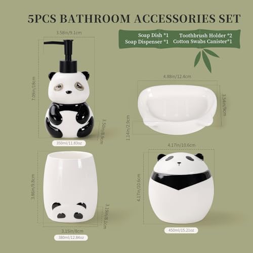Cute Panda Bathroom Accessory Set 5PCS