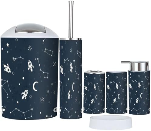 Bathroom Accessories Set 6 Pcs Modern Decor 1