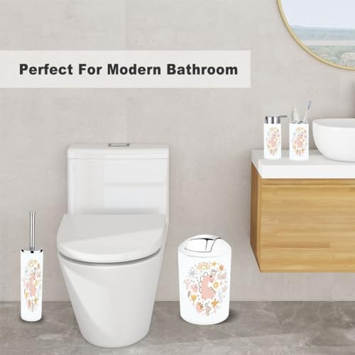 Bathroom Accessory Set 6 Piece Durable Stylish Essential Kit for Tidiness
