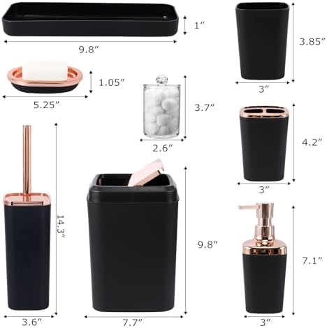 XLHOMO Black Bathroom Accessory Set 9 Piece