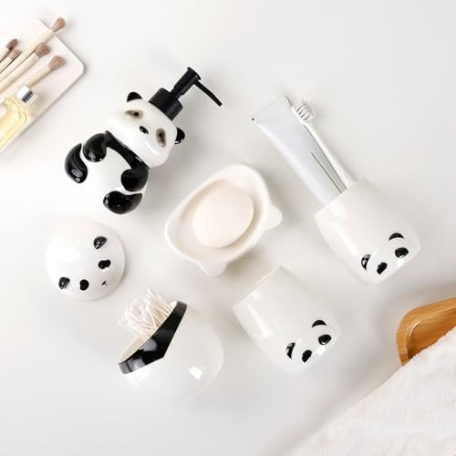 Cute Panda Bathroom Accessory Set 5PCS