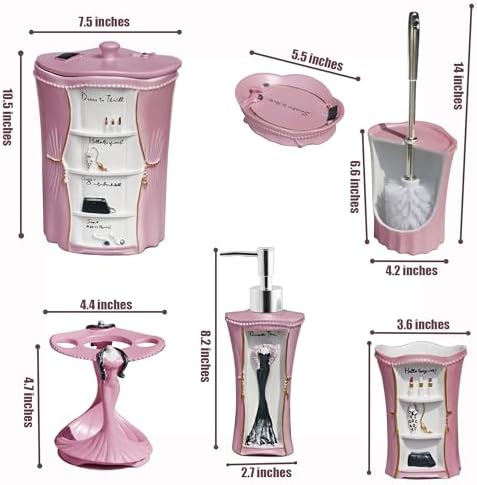 LUANT Pink Bathroom Set