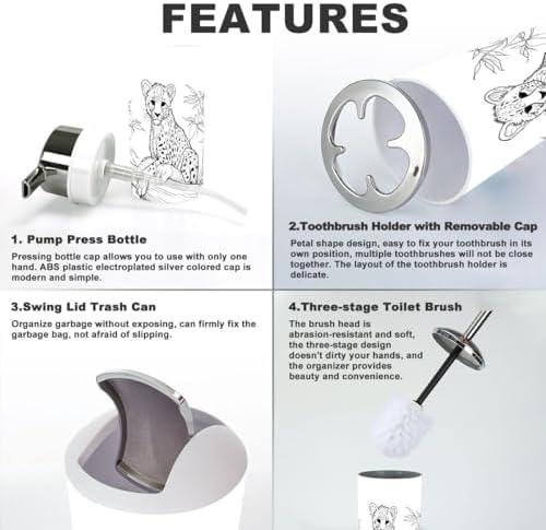 Bathroom Accessories Set Durable Storage for Soaps Toothbrush More