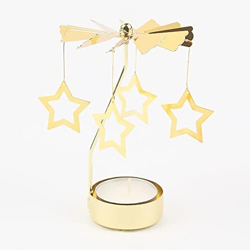 Elegant Gold Star Rotary Candle Holder
