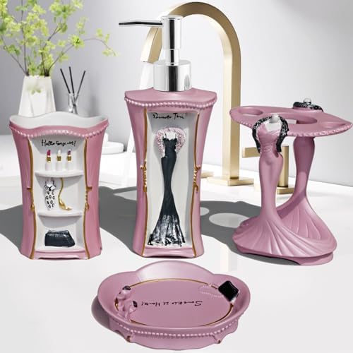 LUANT Pink Bathroom Set