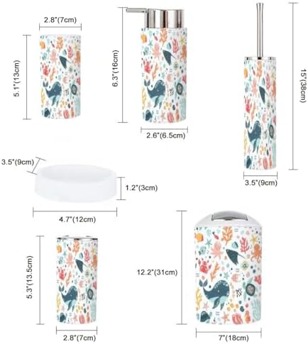 6-Piece Bathroom Accessories Set Lost in Kids Play with Cute Patterns