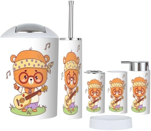 Cute Retro Bathroom Accessories Set 6 Pcs