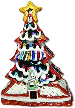 Multi-Piece Ceramic Gingerbread Tree Tealight Holder by Blue Sky Clayworks
