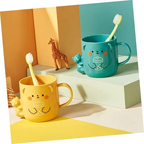 PRETYZOOM 2Pcs Cartoon Mouthwash Cup Cute Plastic Toothbrush Holder for Kids